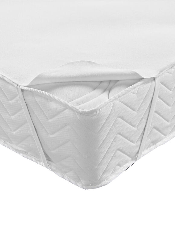 Protège-matelas molleton absorbant 200 g/m² forme plateau (blanc) Protège-matelas molleton absorbant 200 g/m² forme plateau (blanc)